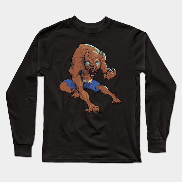 Werewolf by moonlight. Long Sleeve T-Shirt by dragonbones